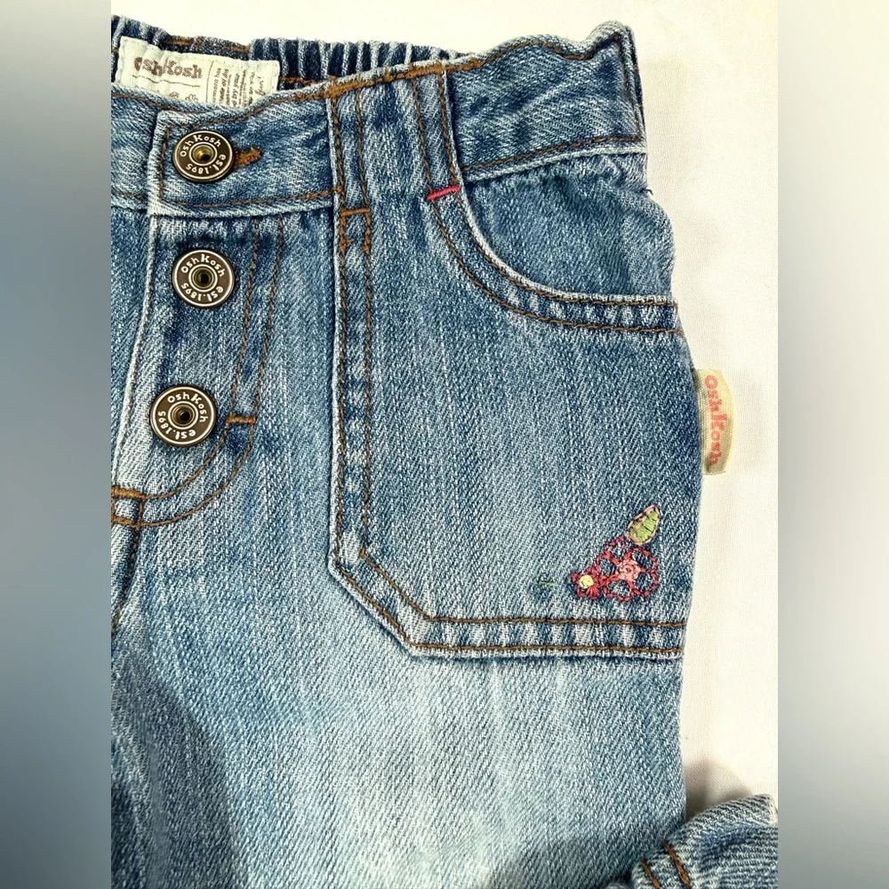 VINTAGE OSHKOSH BGOSH Toddler Girl Jeans Floral 18M Cottagecore‎ 90s Y2K Classic